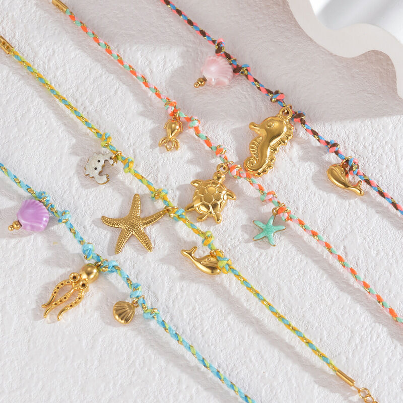 Braccialetti intrecciati da donna in stile oceanico per le vacanze h5Immagine2