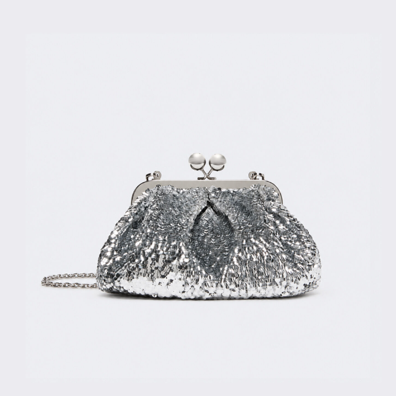Evening Style Sequin Solid Color Woven Polyester Women's Round Bag h5Picture2