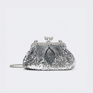 Evening Style Sequin Solid Color Woven Polyester Women's Round Bag h5 Picture2