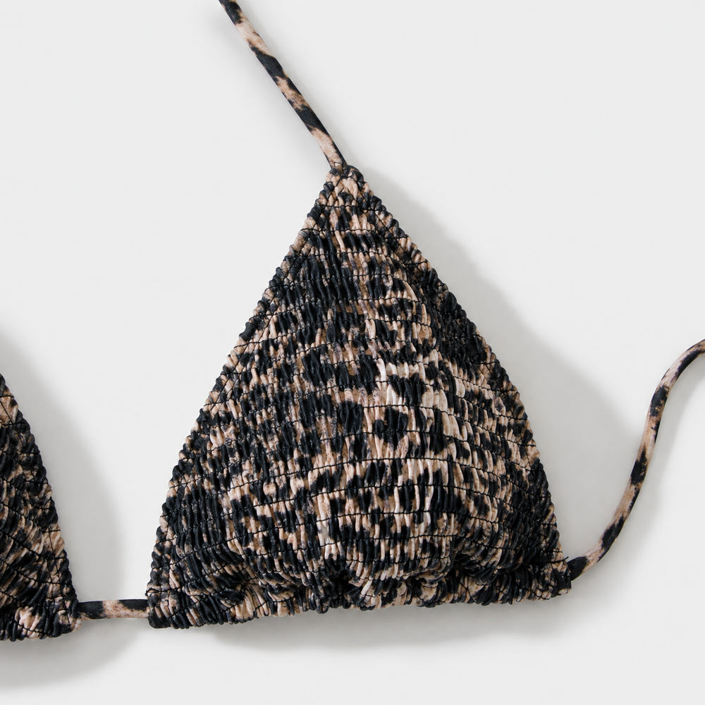 Ensemble bikini élégant à imprimé léopard et bretelles nouées h5Image3