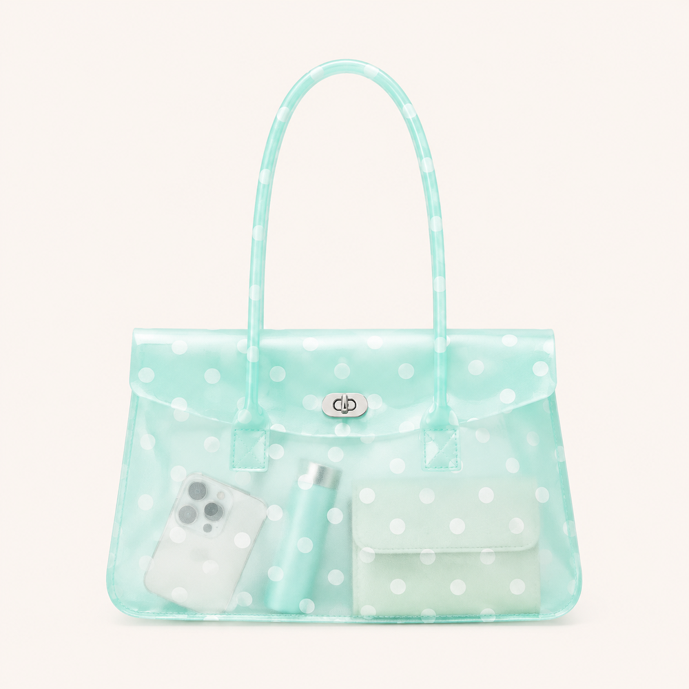 Casual Style Pvc / Transparent Solid Color Polka Dots Mixed Color Pvc Women's Square Bag h5Picture2
