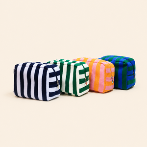 Simple Series Daily Stripe Mixed Color Towel Fabric Makeup Bags h5 Picture2
