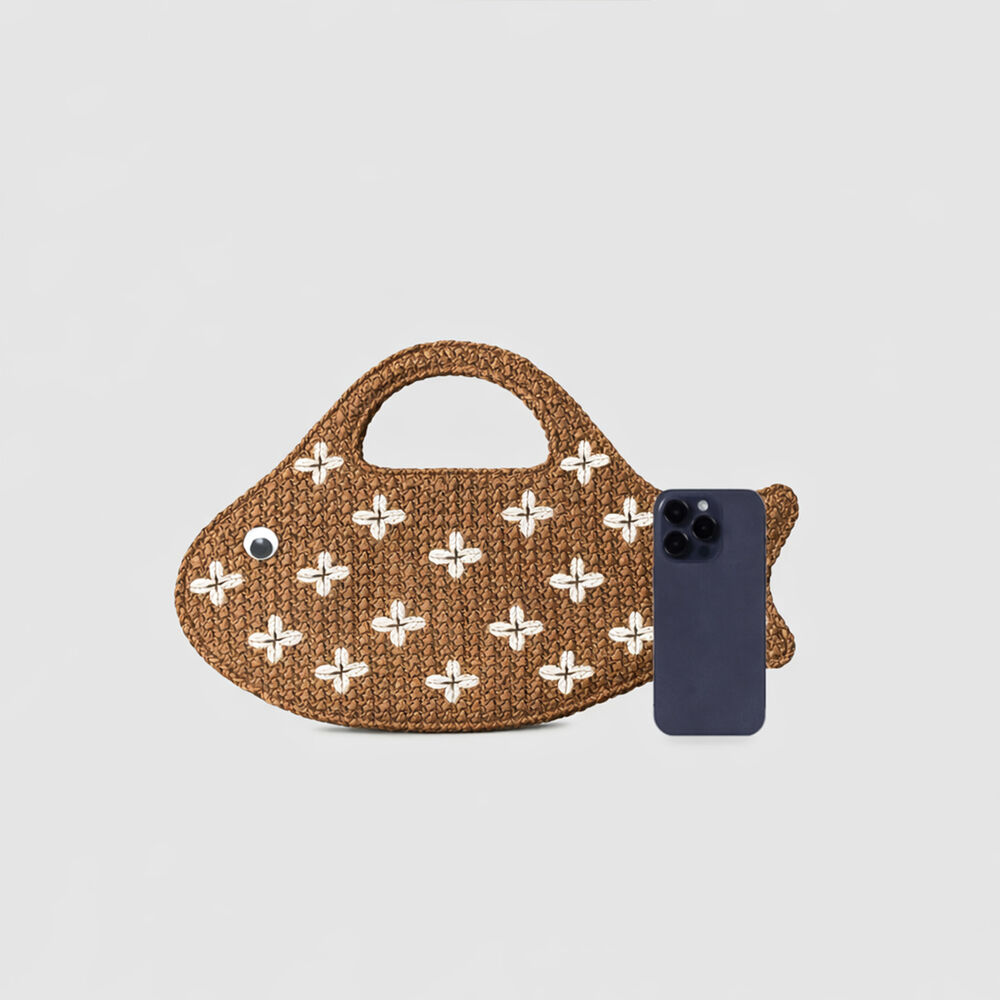 Casual Style Woven Flower Oceanic Style Woven Fish Women's East-west Bag h5Picture4