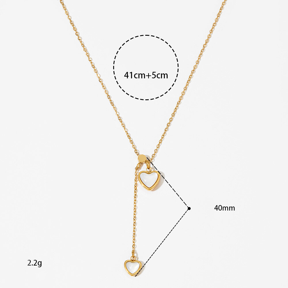 Simple Series Heart Stainless Steel Waterproof Gold Color Women's Pendant Necklaces Picture3