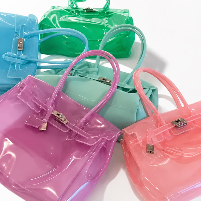 Casual Style Metal Hardware Pvc / Transparent Solid Color Pvc Women's Square Bag h5 Picture4