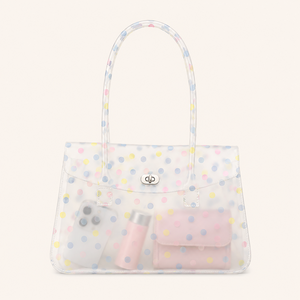 Casual Style Pvc / Transparent Solid Color Polka Dots Mixed Color Pvc Women's Square Bag h5
