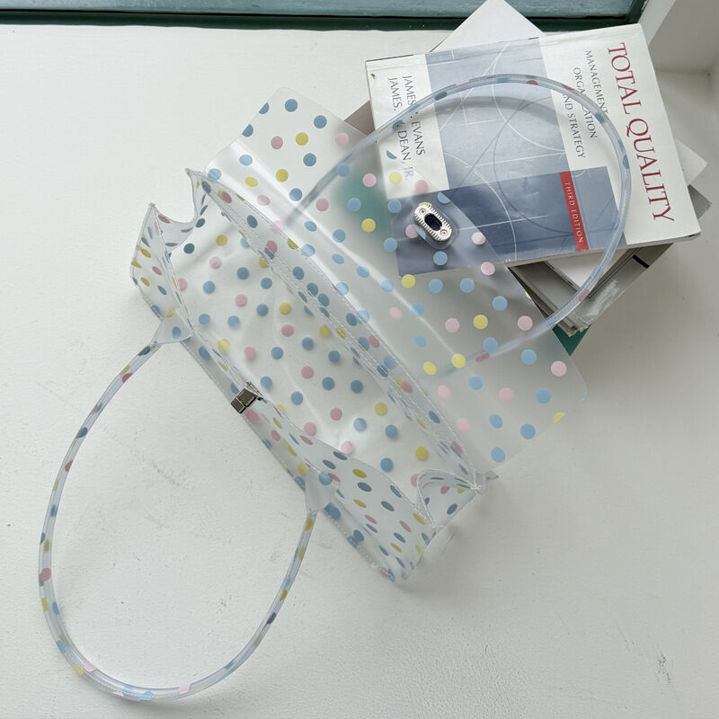 Casual Style Pvc / Transparent Solid Color Polka Dots Mixed Color Pvc Women's Square Bag h5Picture4