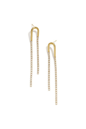 Ohrhänger Aus Edelstahl Mit Kette, Schlicht, Ideal Für Festliche Anlässe/Partys, Schlichte Serie, Damenschmuck h5