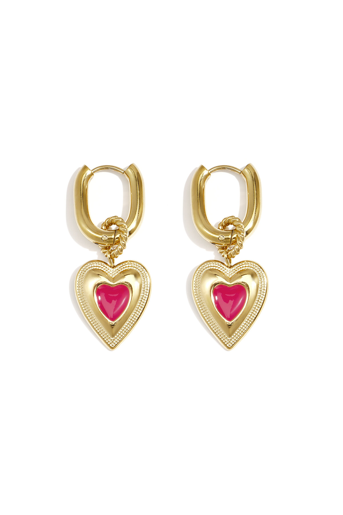 Boucles d'oreilles pendantes en acier inoxydable en forme de cœur, collection Daily Simple, bijoux pour femmes 