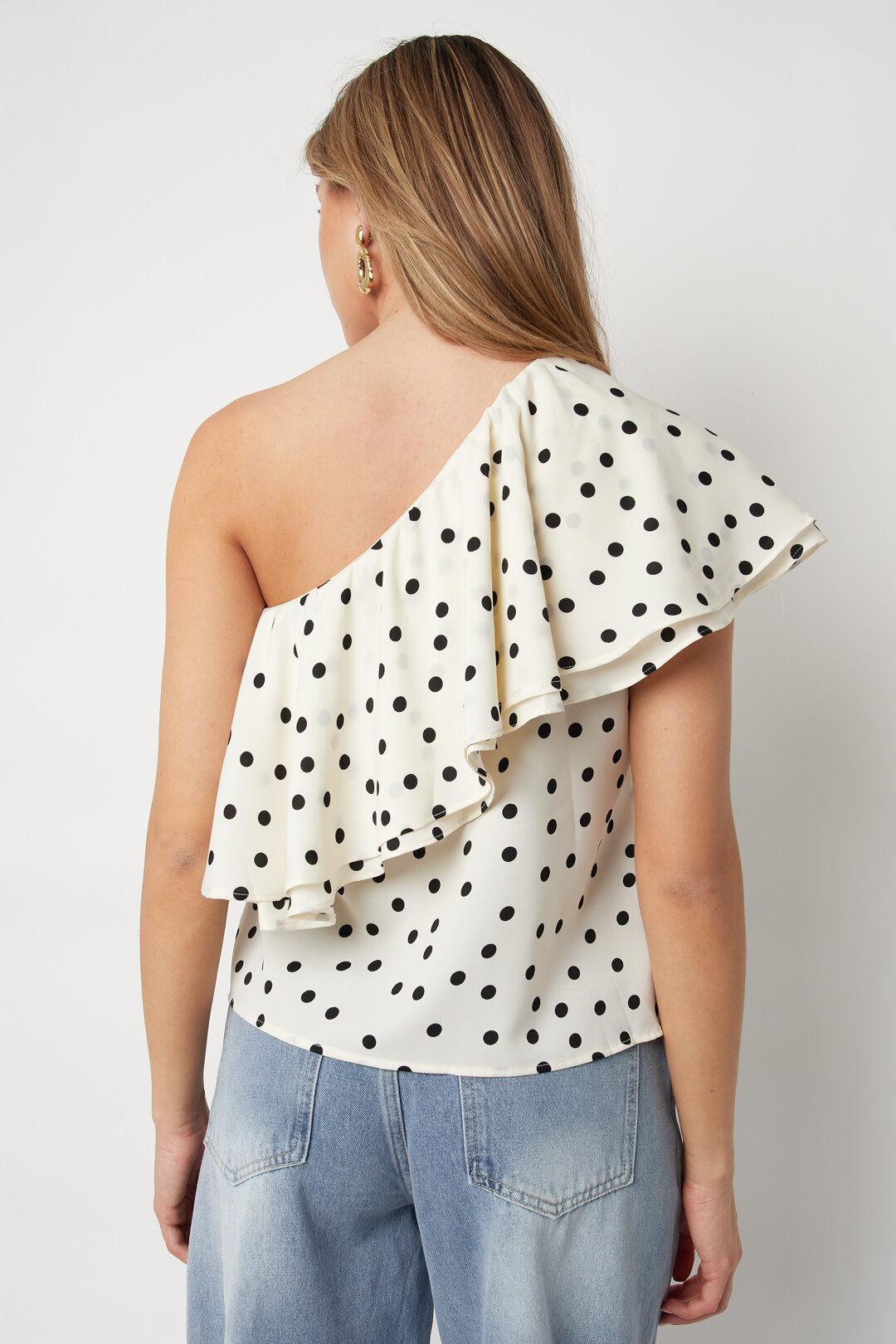 Ein-Schulter-Top mit Polka-Dots Bild8