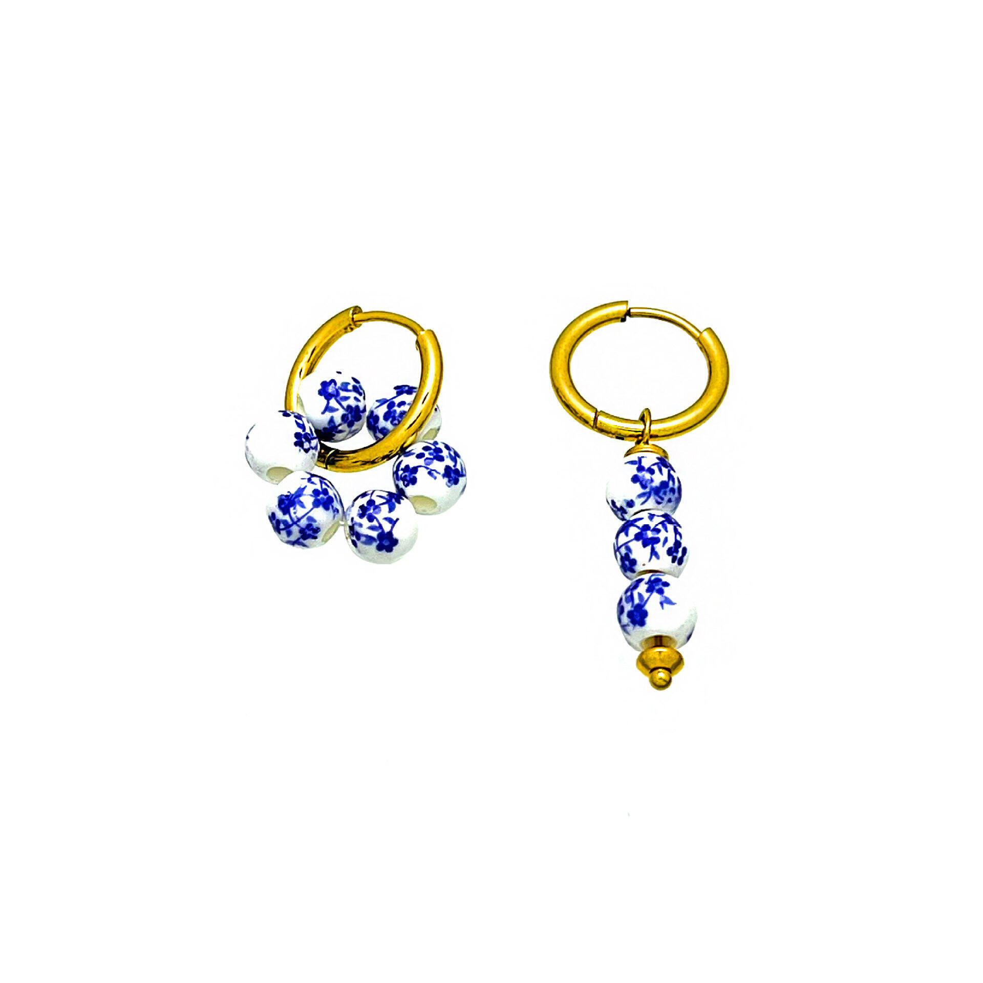 Boucles d'oreilles pendantes pour femme, style rétro, en céramique, acier inoxydable, couleur or, étanches. h5 