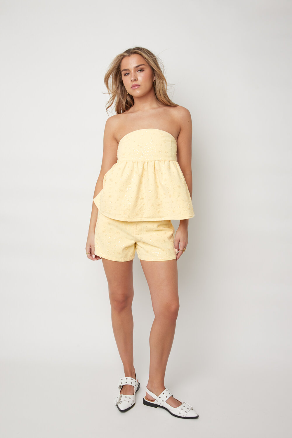 Sparkle Peplum Top And Shorts Set h5Picture7