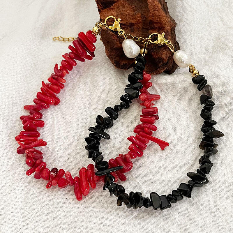 Collares de cuentas vintage con piedras naturales para mujer