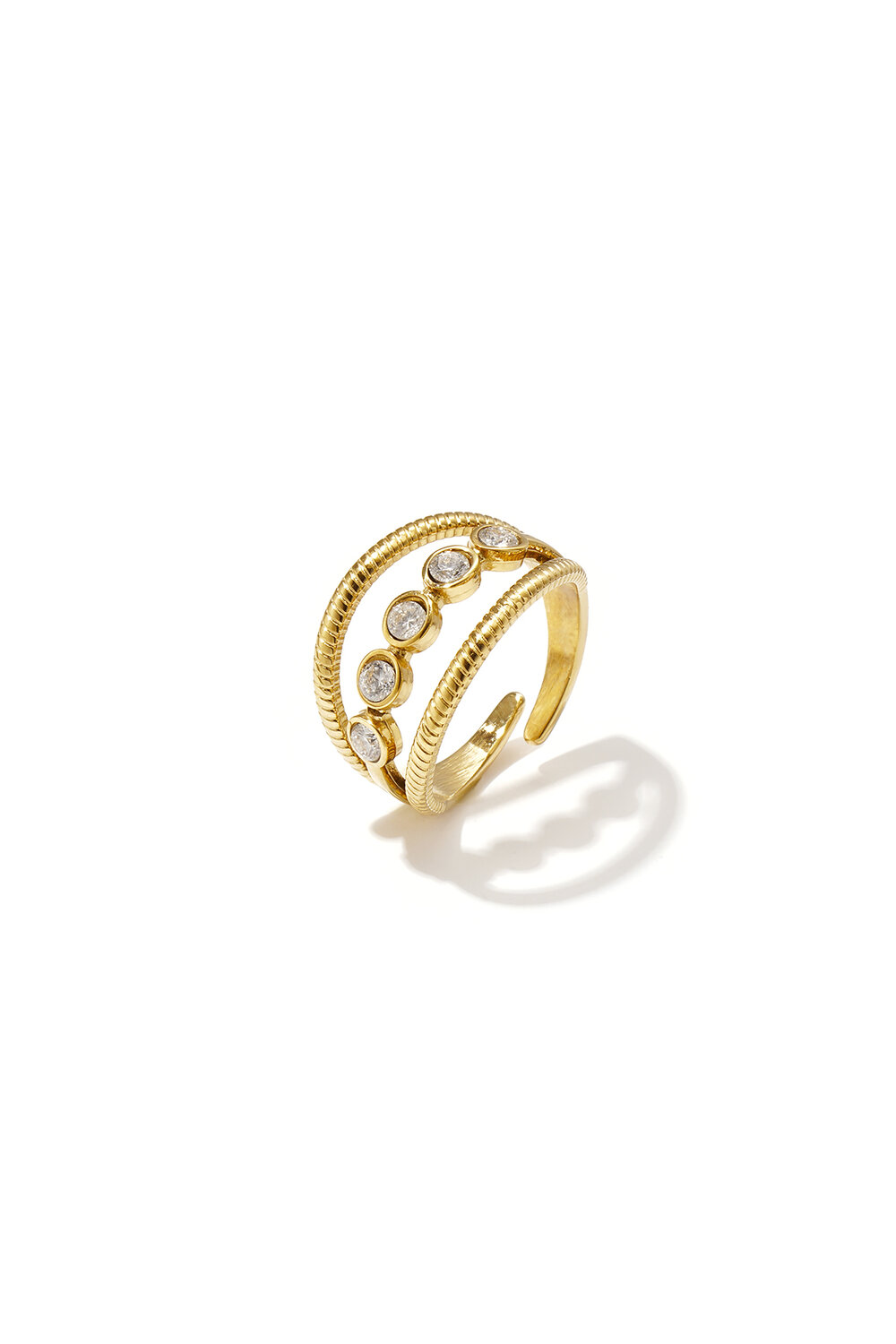 Layered ring with stones