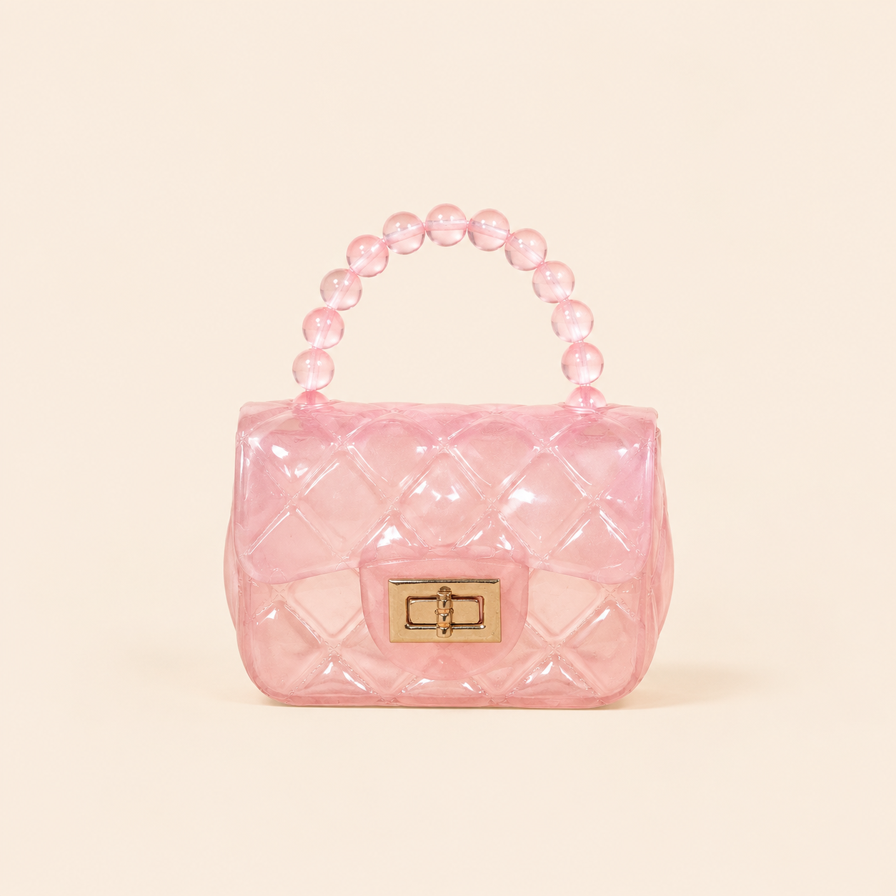 Borsa quadrata da donna in PVC, stile casual / PVC trasparente a tinta unita