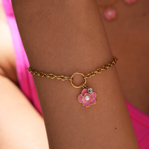 Simple Series Daily Flower Stainless Steel Waterproof Gold Color Women‘s Bracelet h5 Picture2