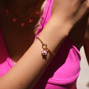 Simple Series Daily Flower Stainless Steel Waterproof Gold Color Women‘s Bracelet h5 Picture4