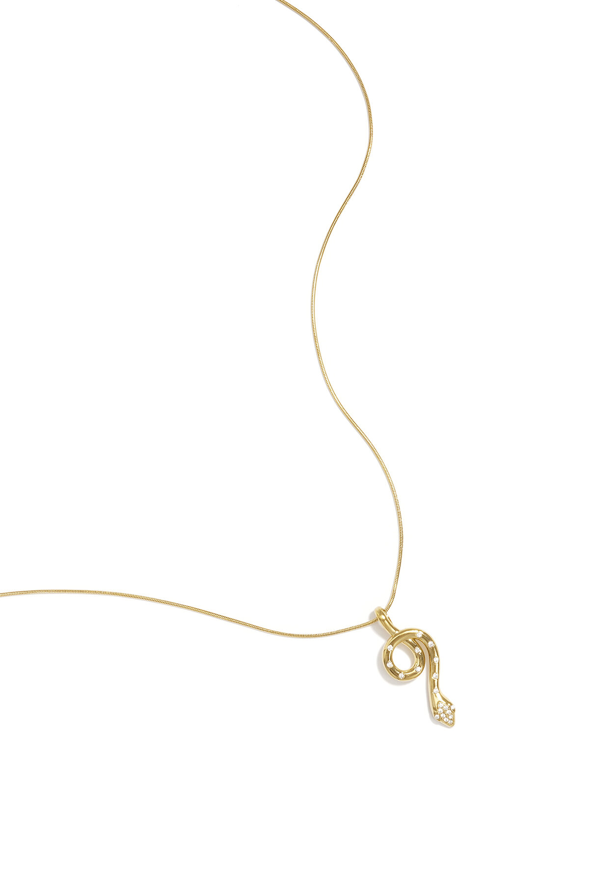 Collane con pendente in acciaio inossidabile a forma di serpente, semplici, della serie "Daily Simple", gioielli da donna.