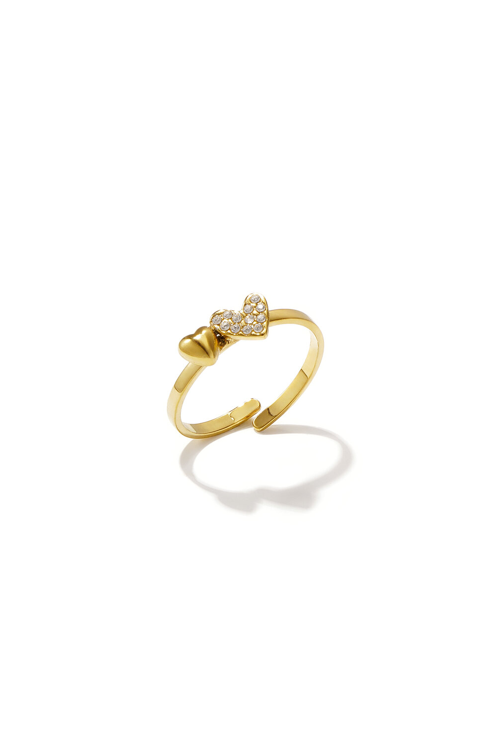 Minimalistische Ringe aus Edelstahl, Herzform, schlichte Alltags-Serie, Damenschmuck