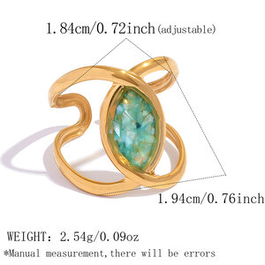 Simple Series Daily Irregular Shape Stainless Steel Waterproof Gold Color Shell Women's Statement Rings h5