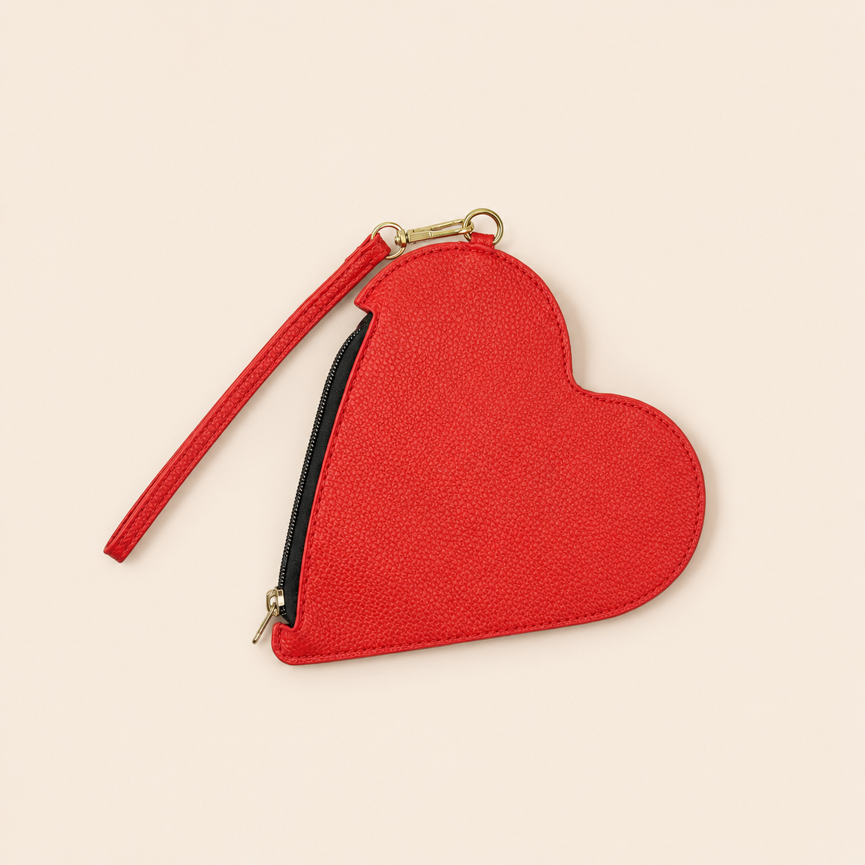 Portefeuilles en cuir uni couleur cœur simple de la série romantique