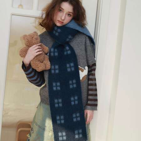 Einfache Retro-Schals Mit Quasten, Gemischten Farben Und Geometrischen Formen Aus Woll-Polyester-Mischgewebe