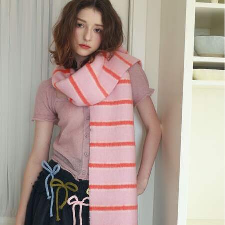 Einfache Serie, Täglich Gestreifte Quasten, Winterschals Aus Woll-Polyester-Mischgewebe In Verschiedenen Farben