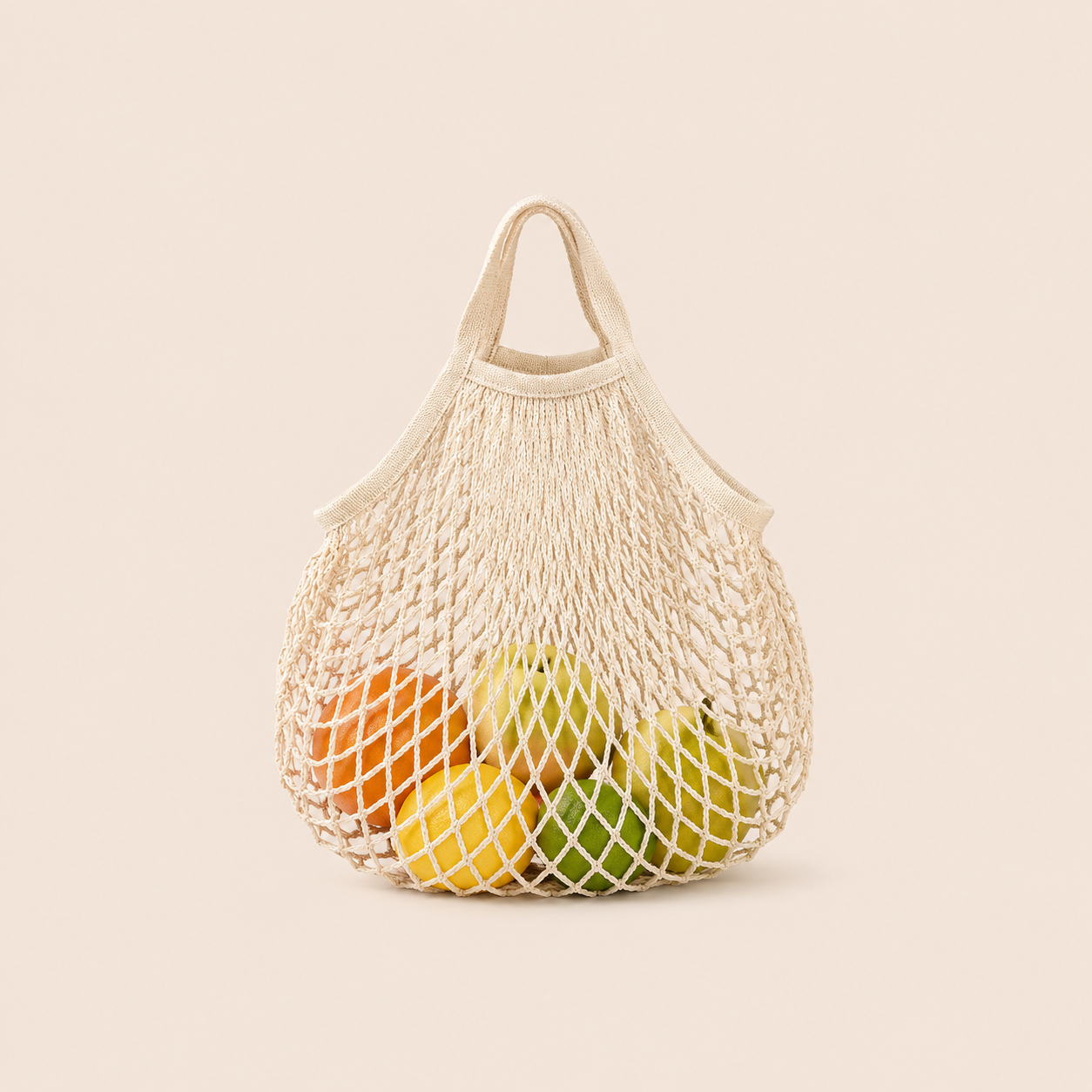 Bolso redondo de mujer de estilo casual, tejido liso, calado y con cuerda trenzada. h5 Imagen4