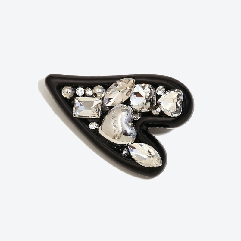 Luxurious Series Simple Heart Acrylic Rhinestone Hair Clips Picture2