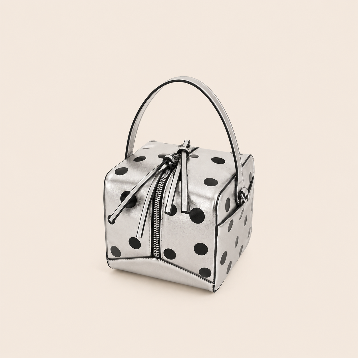 Parisian Chic Style None Solid Color Polka Dots Pu Women's Square Bag h5 Picture2