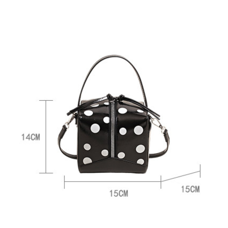 Parisian Chic Style None Solid Color Polka Dots Pu Women's Square Bag h5 Picture5