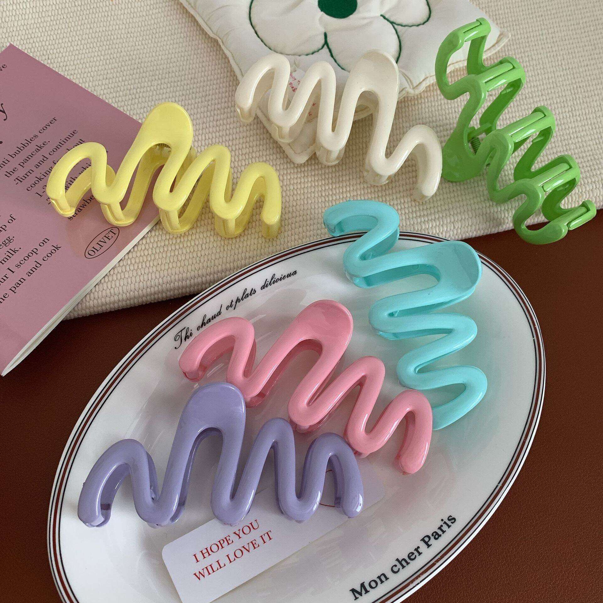 Simple Series Daily Solid Color Lines Acrylic Hair Claws