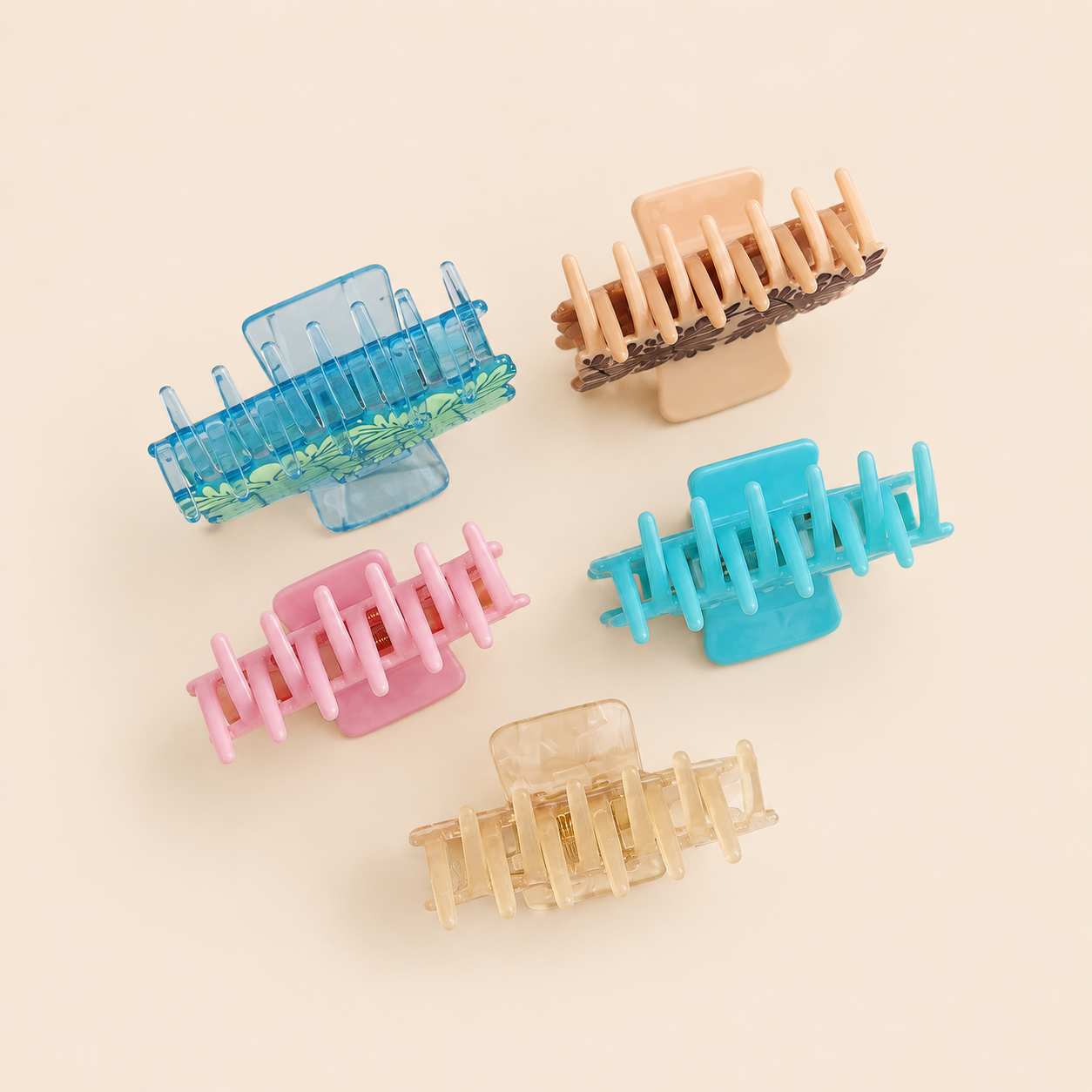 Ethnic Series Bohemian Flower Solid Color Acetate Hair Claws h5 Picture3