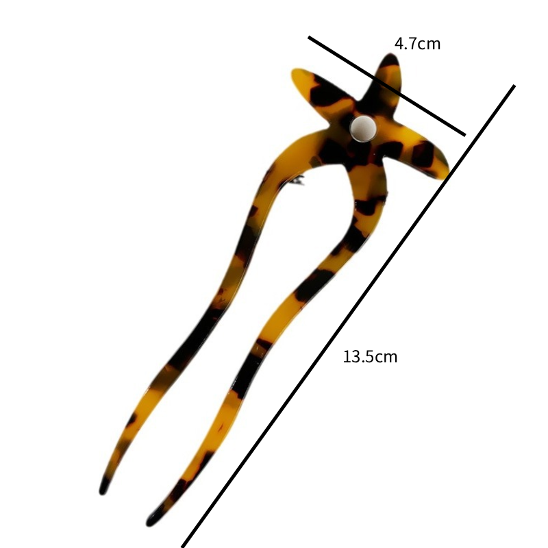 Simple Series Elegant Leopard Print Oceanic Style Starfish Gradient Color Acetate Hairpins h5 Picture5