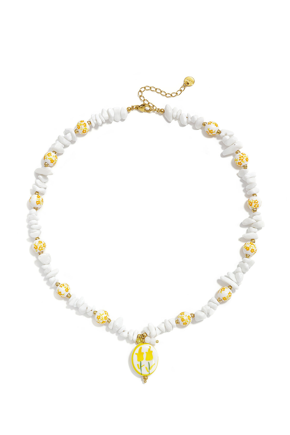 Collane in ceramica con perline, serie romantica "Fiori, Vacanze/Spiaggia", gioielli da donna. h5 