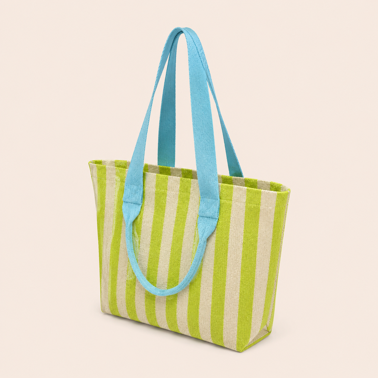 Borsa tote da donna in poliestere intrecciato, stile casual, a righe e colori misti. h5 Immagine2