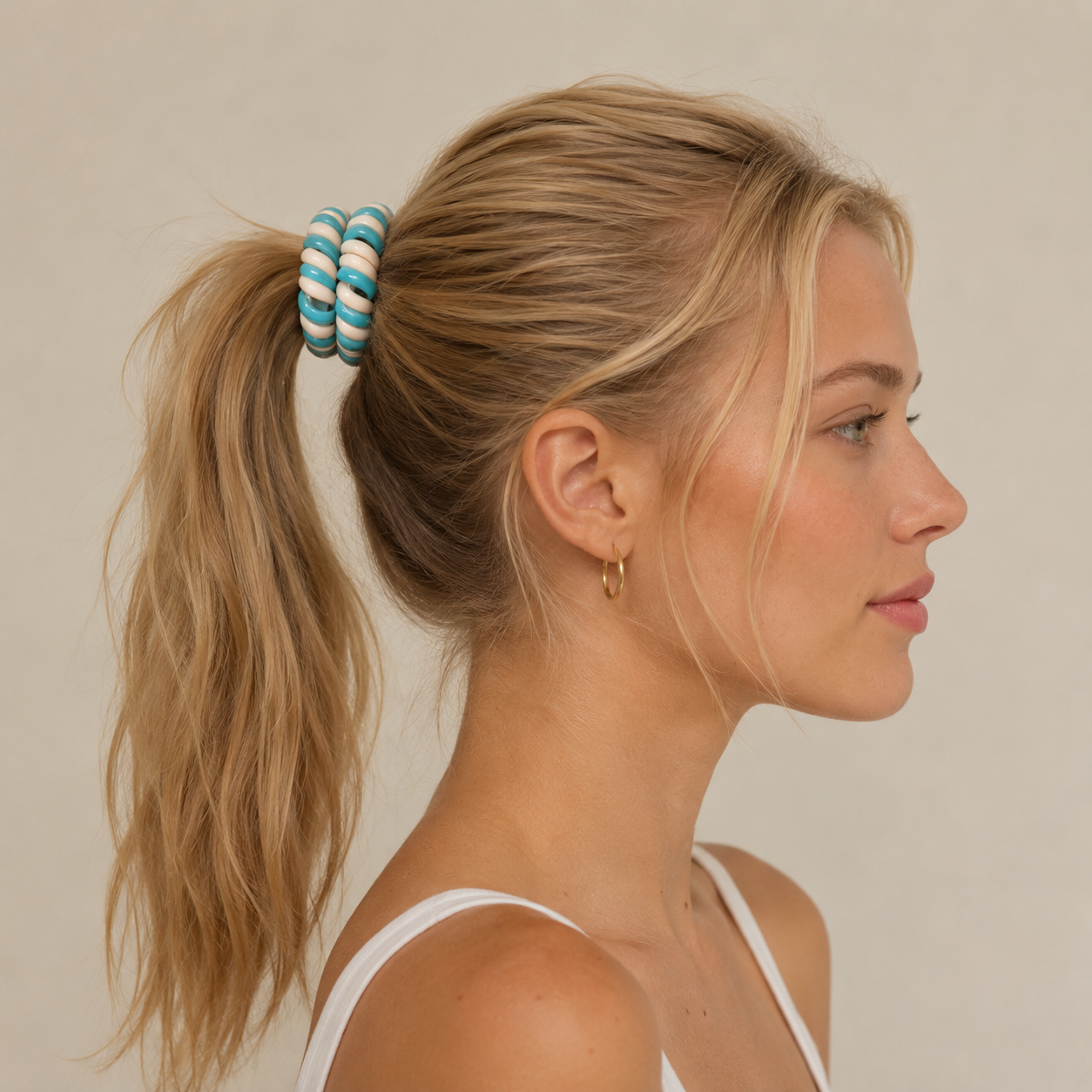 Simple Series Daily Stripe Mixed Color Tpu Unisex Hair Ties