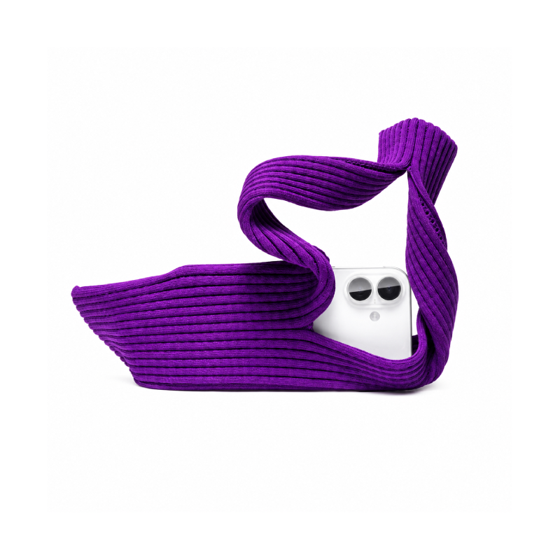Casual Style Woven Solid Color Woven Polyester Knitting Women's Square Phone Bag h5Picture3