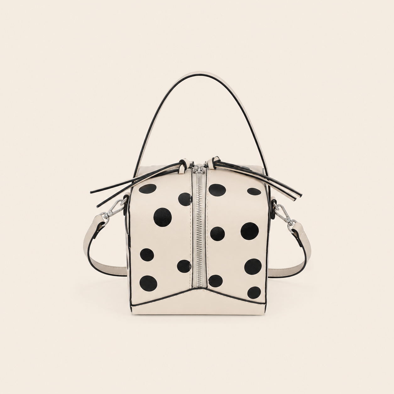 Parisian Chic Style None Solid Color Polka Dots Pu Women's Square Bag 