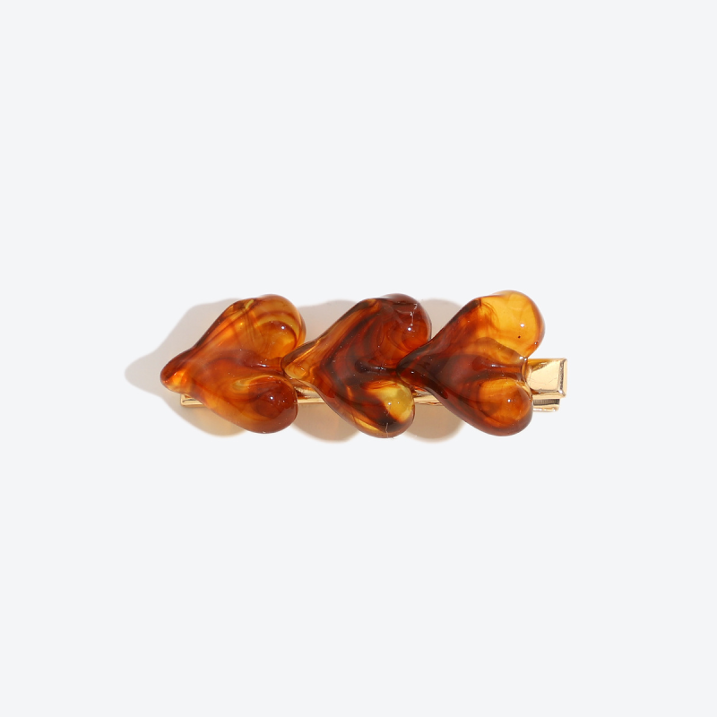 Romantic Series Retro Heart Solid Color Gradient Color Resin Hair Clips h5 Picture2