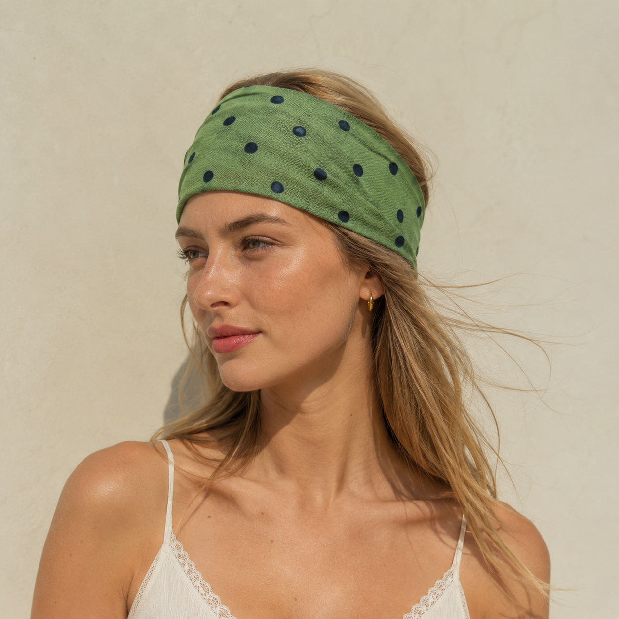 Simple Series Daily Solid Color Polka Dots Organza Hair Bands