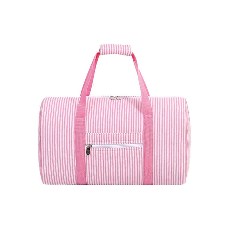 Casual Style Printed Stripe Cotton Women's Round Sports & Travel Bags