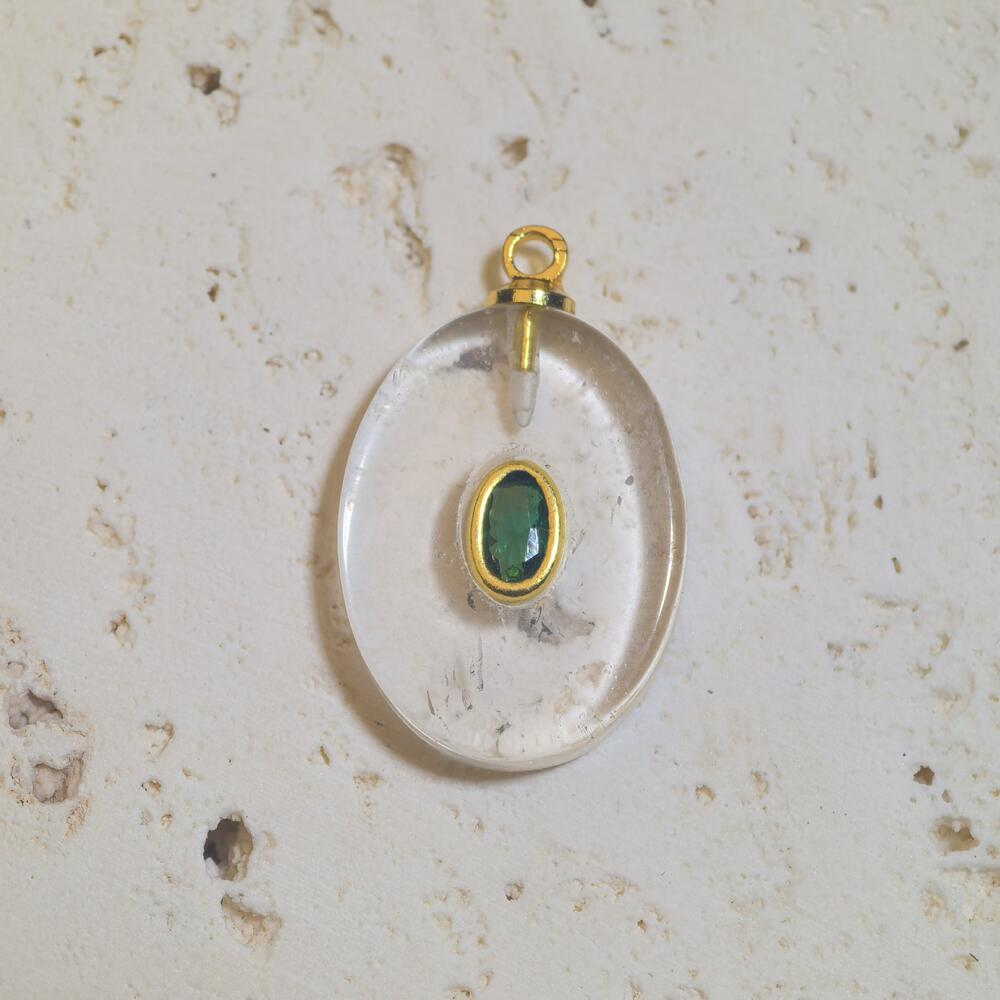 Ellipse Shape Natural Stones Zircon Women's Pendants h5Picture2