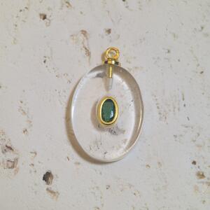 Ellipse Shape Natural Stones Zircon Women's Pendants h5 Picture2