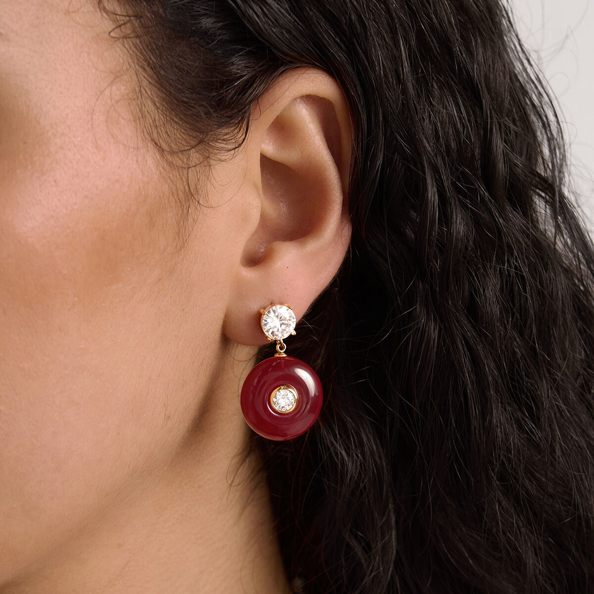 Simple Series Retro Ellipse Shape Stainless Steel Waterproof   Gold Color  Women's Drop Earrings h5 Picture3