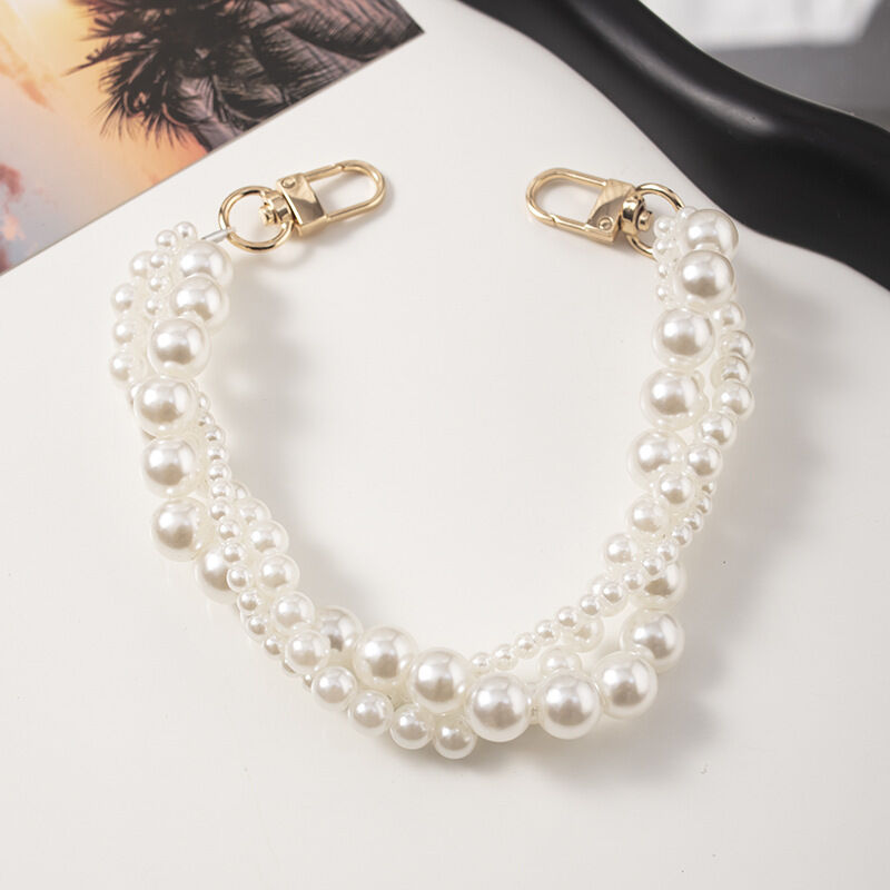 Simple Series Elegant Heart Bow Knot Solid Color Imitation Pearl Artificial Pearl Phone Chain