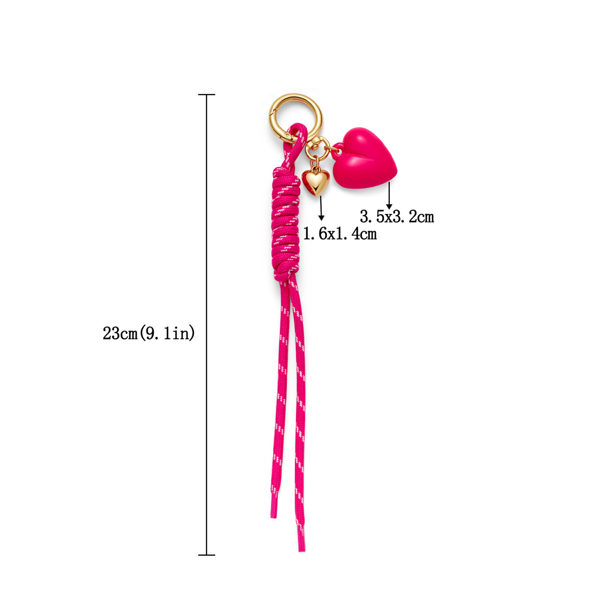 Romantic Series Simple Heart Twist Rope Bag Charms h5 