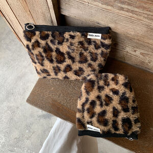 Simple Series Retro Leopard Print Imitation Fur Makeup Bags h5 Picture2