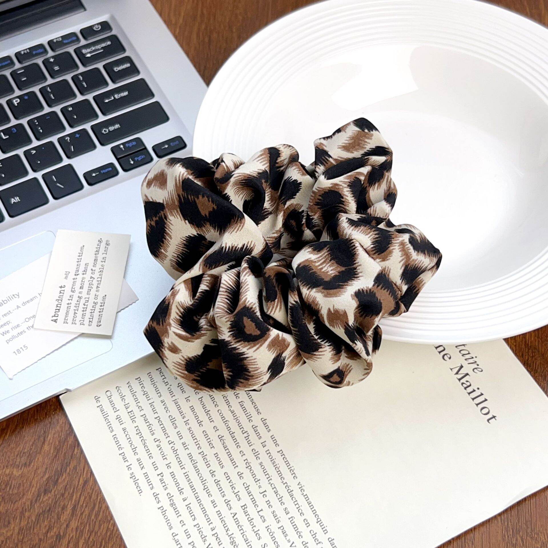 Elastici Per Capelli In Poliestere Con Stampa Leopardata Retrò Della Serie Simple 