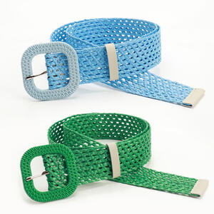 Ethno-Serie, Lässiger, Einfarbiger, Gewebter Raffia-Gürtel h5 Bild3
